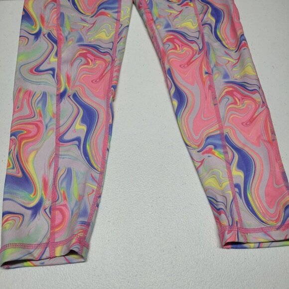 Pro Player Tie Dye Leggings Athletic Womens M Pink Pockets Pastel Stretch - Picture 3 of 7